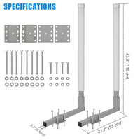 Barra di guida per rimorchi per barche Garvee regolabile da 40 pollici in acciaio inossidabile con protezione in PVC per barche da sci e da pesca, altezza 43 pollici, montaggio flessibile