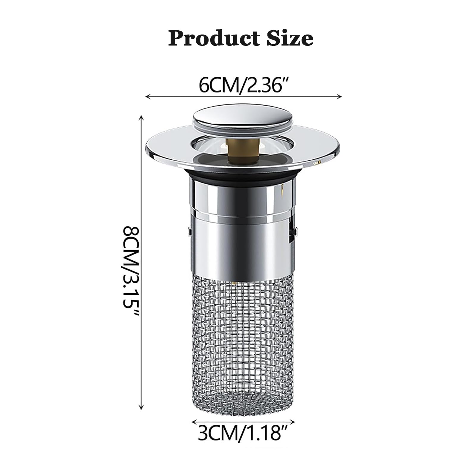 Tappi per lavello da cucina Garvee, confezione da 2, in acciaio inox anti-intasamento: tappi di scarico antiruggine per uso domestico e catering con funzione di filtro e sifone antiodore.