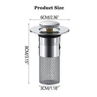 Tappi per lavello da cucina Garvee, confezione da 2, in acciaio inox anti-intasamento: tappi di scarico antiruggine per uso domestico e catering con funzione di filtro e sifone antiodore.