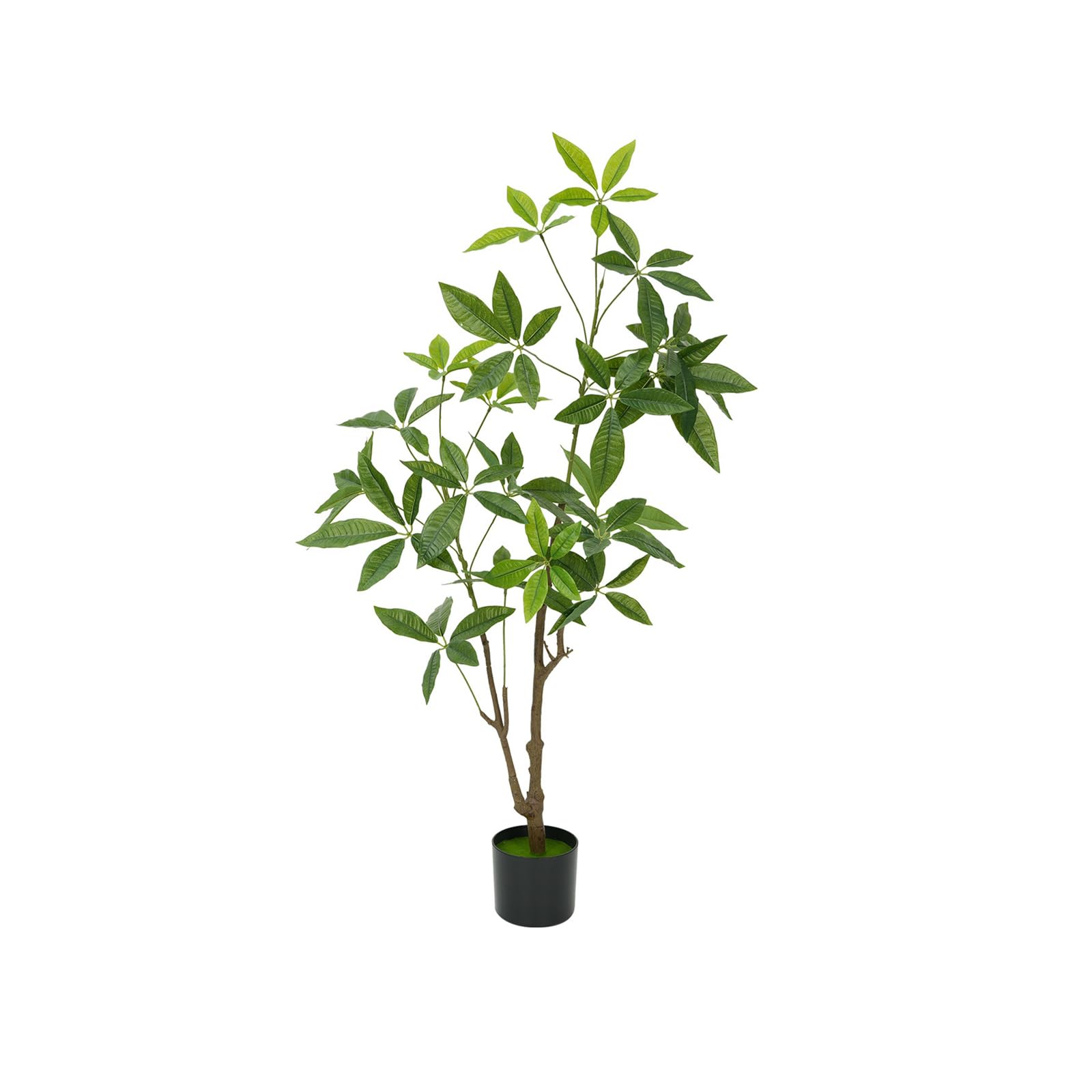 Albero dei soldi artificiale Garvee, 4 piedi, Pachira da interno, portafortuna, facile da pulire, foglie personalizzabili, durevoli, decorazione per ufficio e soggiorno, verde