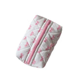 Borsa da Toilette Garvee Rosa con Fiocco - Compatta e Portatile - Materiale Resistente - Ideale per Viaggi e Uso Quotidiano
