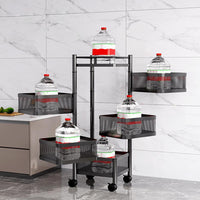 Carrello in metallo nero a 5 ripiani Garvee, 94x28x28 cm, carrello da cucina per carichi pesanti in magazzini, garage e negozi al dettaglio con struttura durevole