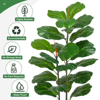 Garvee 39 pollici artificiale Ficus Lyrata albero di plastica per ufficio e soggiorno verde realistico facile da curare