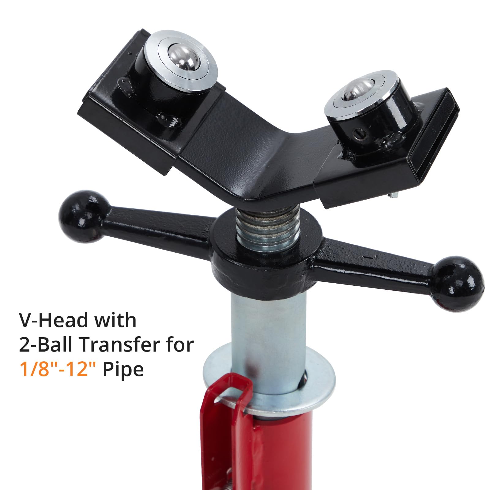 Supporto per sollevamento tubi Garvee V-Head Heavy Duty 2500 libbre regolabile 28-52 pollici in acciaio al carbonio pieghevole per saldatura e filettatura