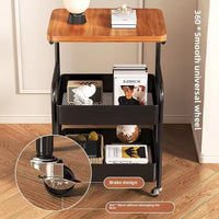 Carrello portaoggetti in metallo Garvee a 3 ripiani con ruote per cucina, soggiorno, bagno, balcone, 43x30 cm, nero