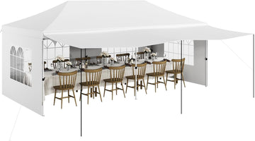 Gazebo 3x6M pop-up Garvee Heavy Duty tenda a baldacchino con 6 pannelli laterali rimovibili per feste commerciali, altezza regolabile, finestre trasparenti, nero