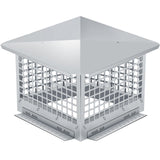 Garvee Copertura Camino 14x14 in Acciaio Inox 304 Antivento Antiscintille Rete Resistente Kit Completo Per Camino Esterno - Silver