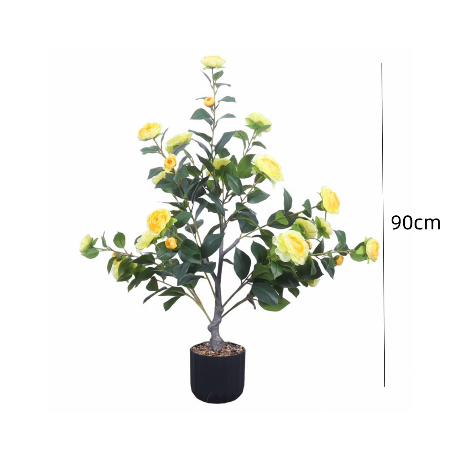 Albero di camelia artificiale Garvee da 3 piedi con fiori realistici per uso interno ed esterno, bassa manutenzione, durevole, verde