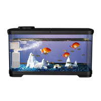 Acquario Garvee da 4 galloni con luce LED, generatore di ossigeno, acrilico, pompa filtro silenziosa, ecosistema autosufficiente, kit di avviamento per la casa