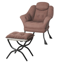 Sedia da lettura ergonomica Garvee Lazy Chair con poggiapiedi per piccoli spazi, pieghevole, imbottitura in cotone PP, rivestimento rimovibile e lavabile, moderna, comoda, grigia