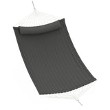 Garvee Amaca Doppia Capacità con Barra Curva, Tessuto Resistente, Cuscino Incluso, Portatile per Giardino e Campeggio - Dark Gray