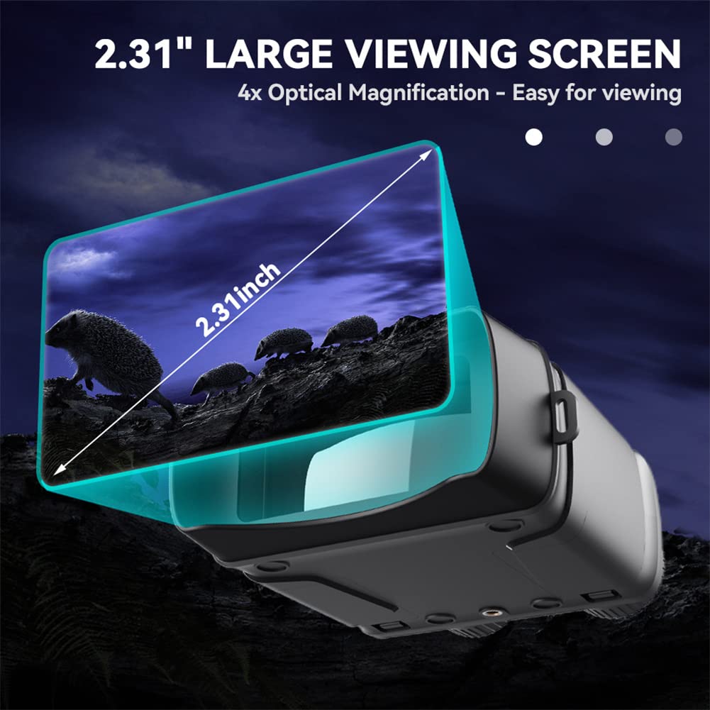 Dispositivo per la visione notturna Garvee R6 Binocolo digitale a infrarossi con portata di 300 m, per caccia, osservazione e sorveglianza, nero