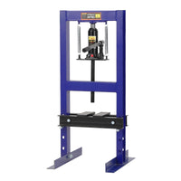 Pressa idraulica Garvee 6T con telaio a H e 2 piastre di pressione per officina di riparazione auto, blu, tavolo da lavoro regolabile, acciaio