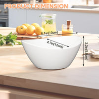 Garvee Set di 4 grandi piatti ovali in porcellana da 42 once, 8 pezzi, bianchi, ergonomicamente impilabili per la cucina e la tavola