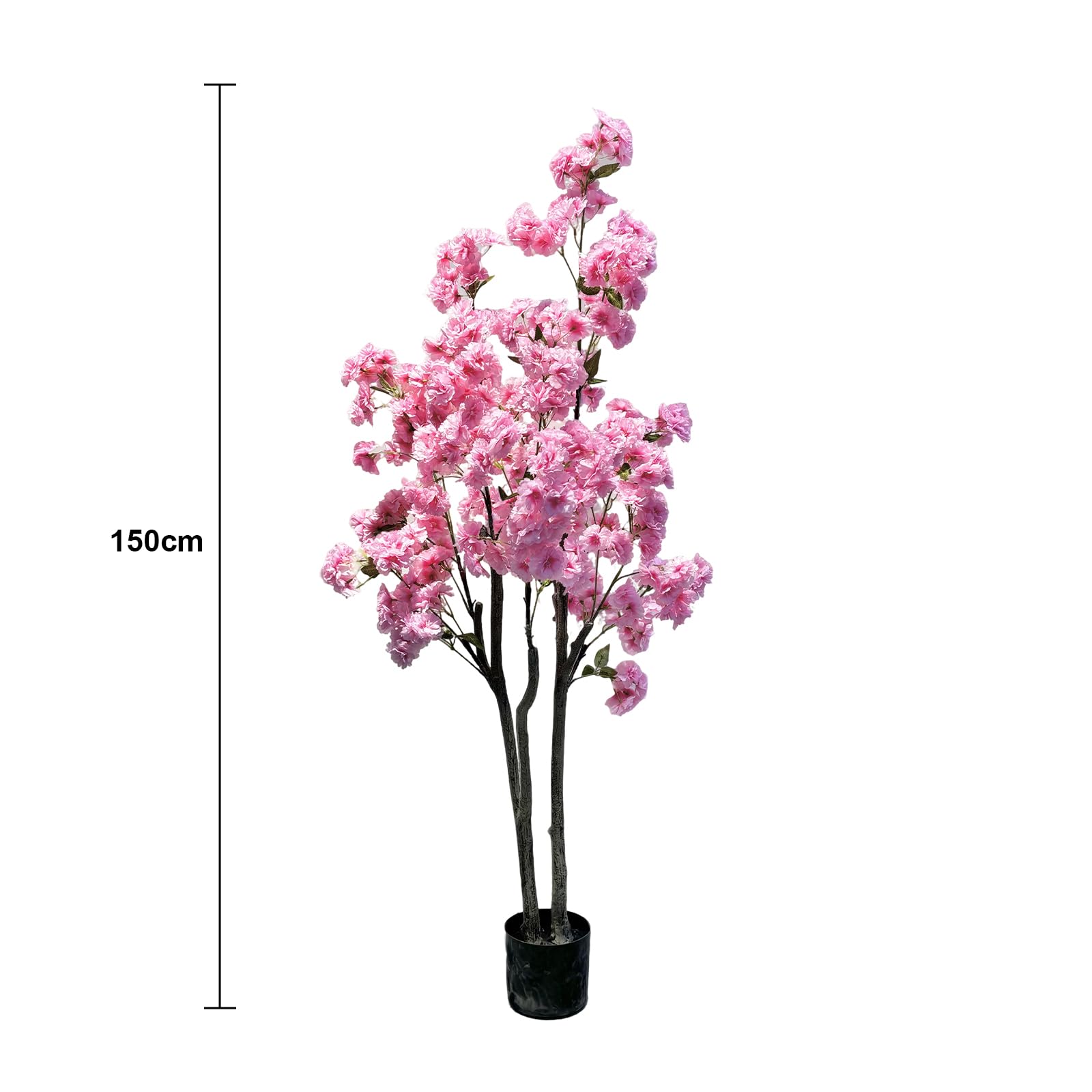 Albero di ciliegio artificiale Garvee da 1,5 m, bassa manutenzione, plastica, tronchi regolabili, vaso robusto, uso interno ed esterno, realistico, multicolore