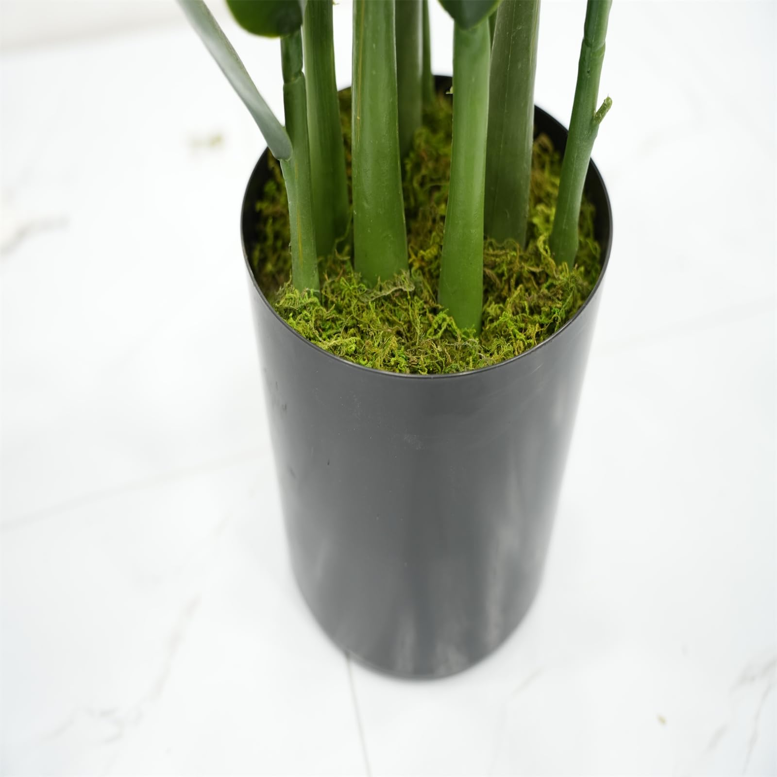 Garvee Pianta artificiale ZZ Zamioculcas Zamiifolia, materiale PU, facile da pulire, 90 cm, verde, per spazi abitativi e uffici