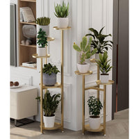 Garvee Plant Shelf Flower Stand con piedini antiscivolo, mensola quadrata in metallo multistrato per soggiorno e camera da letto, salvaspazio, nero