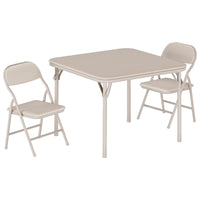Set tavolo e sedie pieghevoli per bambini Garvee da 3 pezzi, pieghevole, sicuro, in similpelle, antiruggine, per sala giochi e asilo