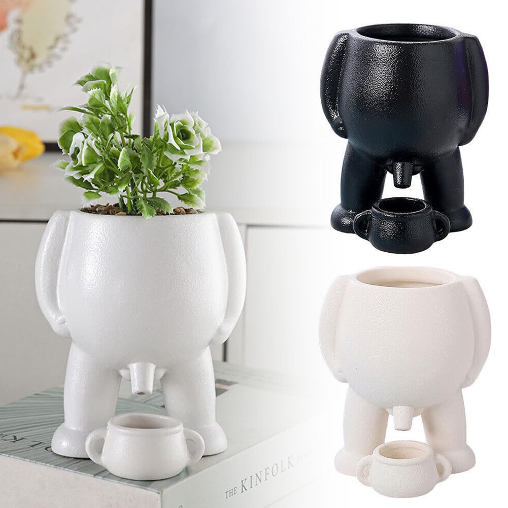 Garvee Blumentopf Mit Abflusslöchern Teekannen-Design Keramik Für Innen & Außen Büro & Garten Mehrfarbig