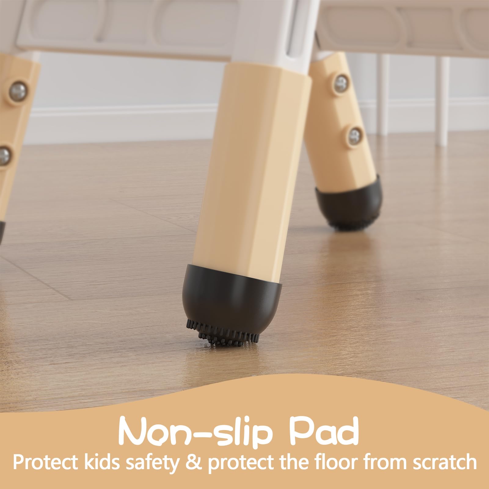 Seggiolone per bambini Garvee, regolabile in 3 posizioni, in plastica robusta, per bambini e bambine dai 2 ai 6 anni, set da 2, naturale, per casa e asilo