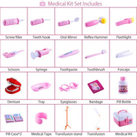 Garvee Dentista Giocattolo Dottore Set, 20 Pezzi, Custodia Robusta per Giochi di Ruolo, Scuola, Rosa