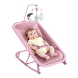 Transat Bébé Polivalente Garvee con Balancement e Posizione Fissa, Dossier Regolabile 3 Posizioni, Telaio in Alluminio, Rosa, Ideale per la Nanna