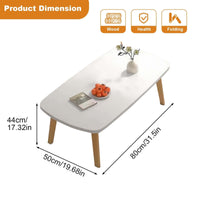 Tavolino pieghevole Garvee, in legno, 80x50 cm, per camera da letto e ufficio, pieghevole, stabile, salvaspazio, design minimalista