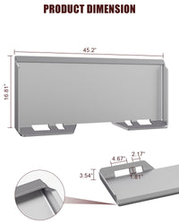 Piastra di montaggio per minipala Garvee da 1/4" Q235B in acciaio antiruggine con attacco rapido da 46"x18,5" per attacchi trattore