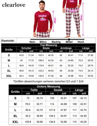 Garvee Christmas Family Pigiama natalizio a maniche lunghe, due pezzi, rosso XL, comodo e caldo per le feste in famiglia