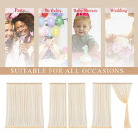 Tenda per fondale Garvee, tende staccabili per fotografia, per palcoscenici, feste di matrimonio, 1,5 m x 2,4 m, color champagne