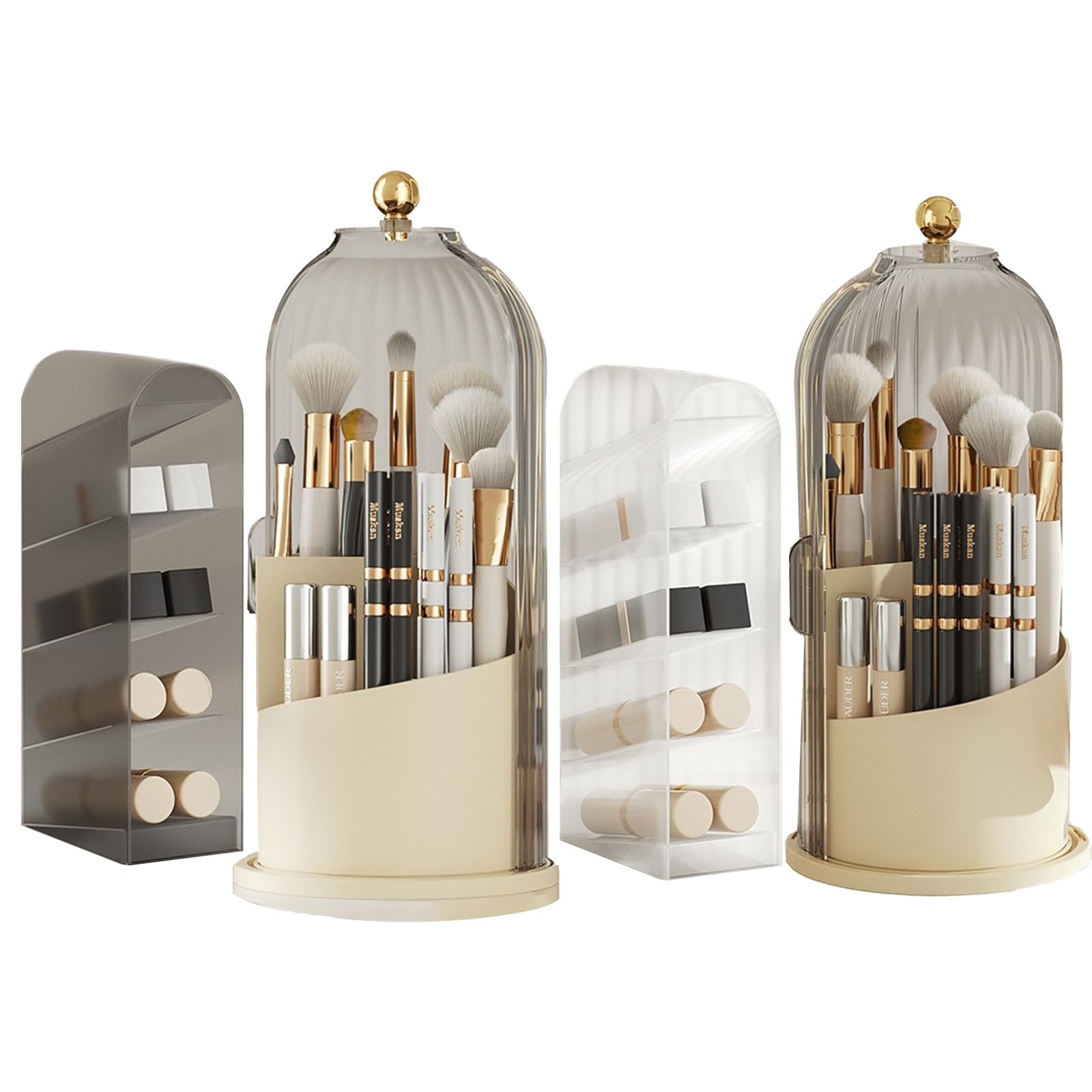 Garvee Porta Trucchi Organizzatore, Ruotabile a 360°, Grande Capacità di Stoccaggio Cosmetici per Toeletta, Ufficio, Bagno, Nero