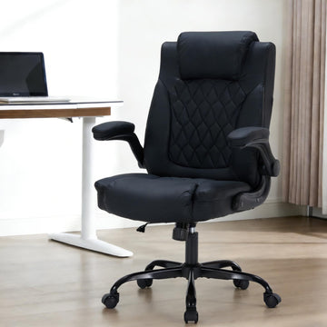 Garvee Sedia Da Ufficio Ergonomica In Pelle PU Nera Con Supporto Lombare Regolabile Confortevole Design Moderno Per Ufficio E Studio