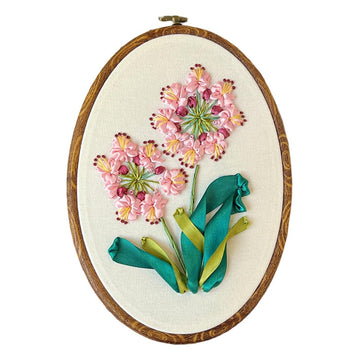 Kit per ricamo per principianti Garvee con telaio, ago, istruzioni - Set completo per ricamo con nastro 3D per persone creative, cotone, regalo per hobby