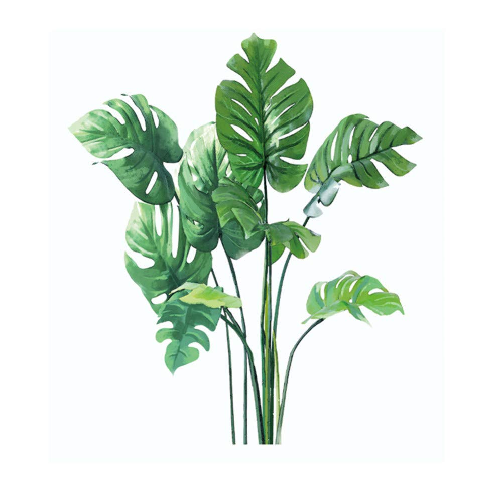 Adesivi murali Garvee Tropical Plants 30 x 90 cm in vinile verde decorativo per soggiorno, camera da letto, cucina, bagno