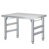Tavolo pieghevole Garvee in acciaio inossidabile da 36" x 24" con ripiano inferiore regolabile per cucina, officina, garage, dimensioni 36", acciaio inossidabile