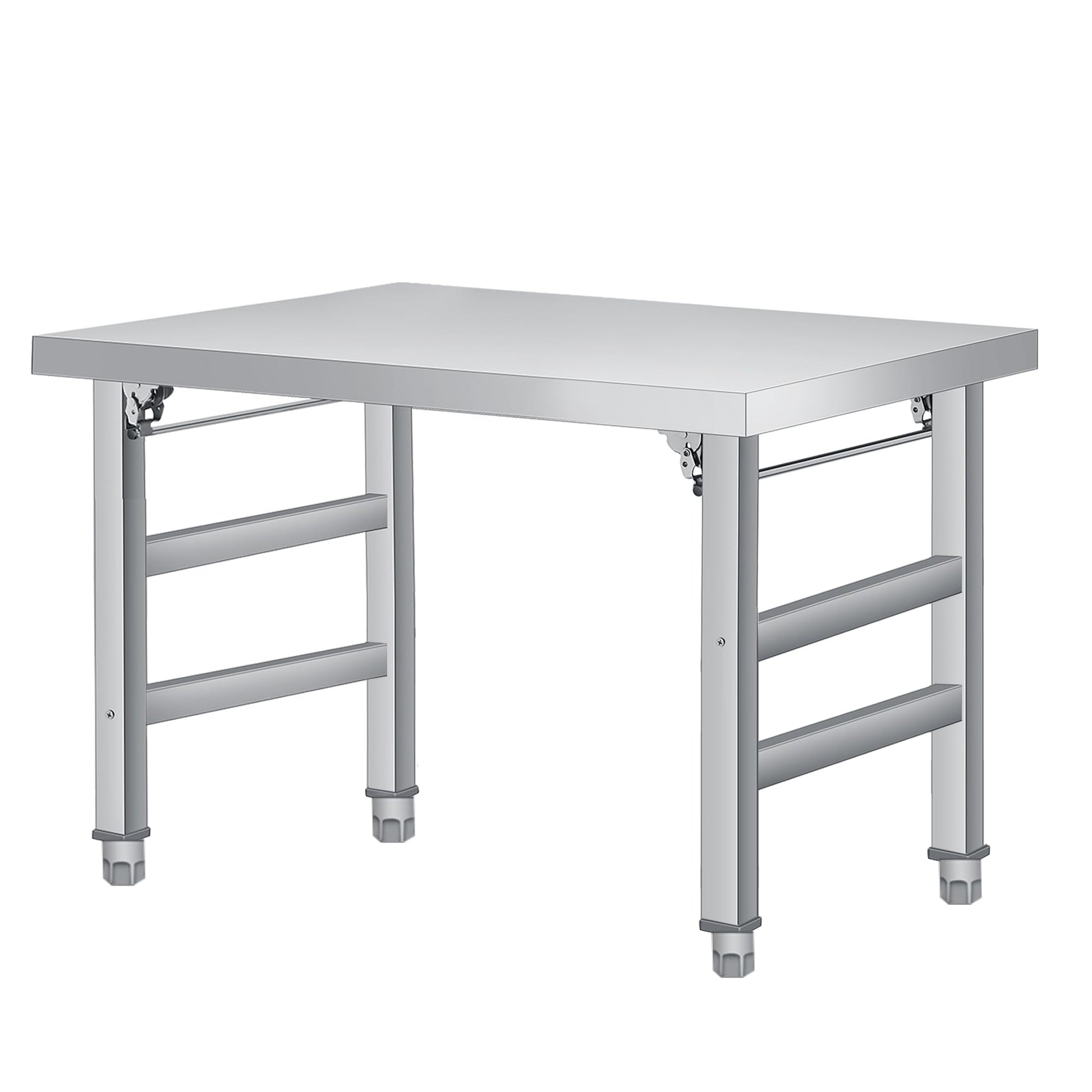 Tavolo pieghevole Garvee in acciaio inossidabile da 36" x 24" con ripiano inferiore regolabile per cucina, officina, garage, dimensioni 36", acciaio inossidabile