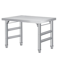 Tavolo pieghevole Garvee in acciaio inossidabile da 36" x 24" con ripiano inferiore regolabile per cucina, officina, garage, dimensioni 36", acciaio inossidabile