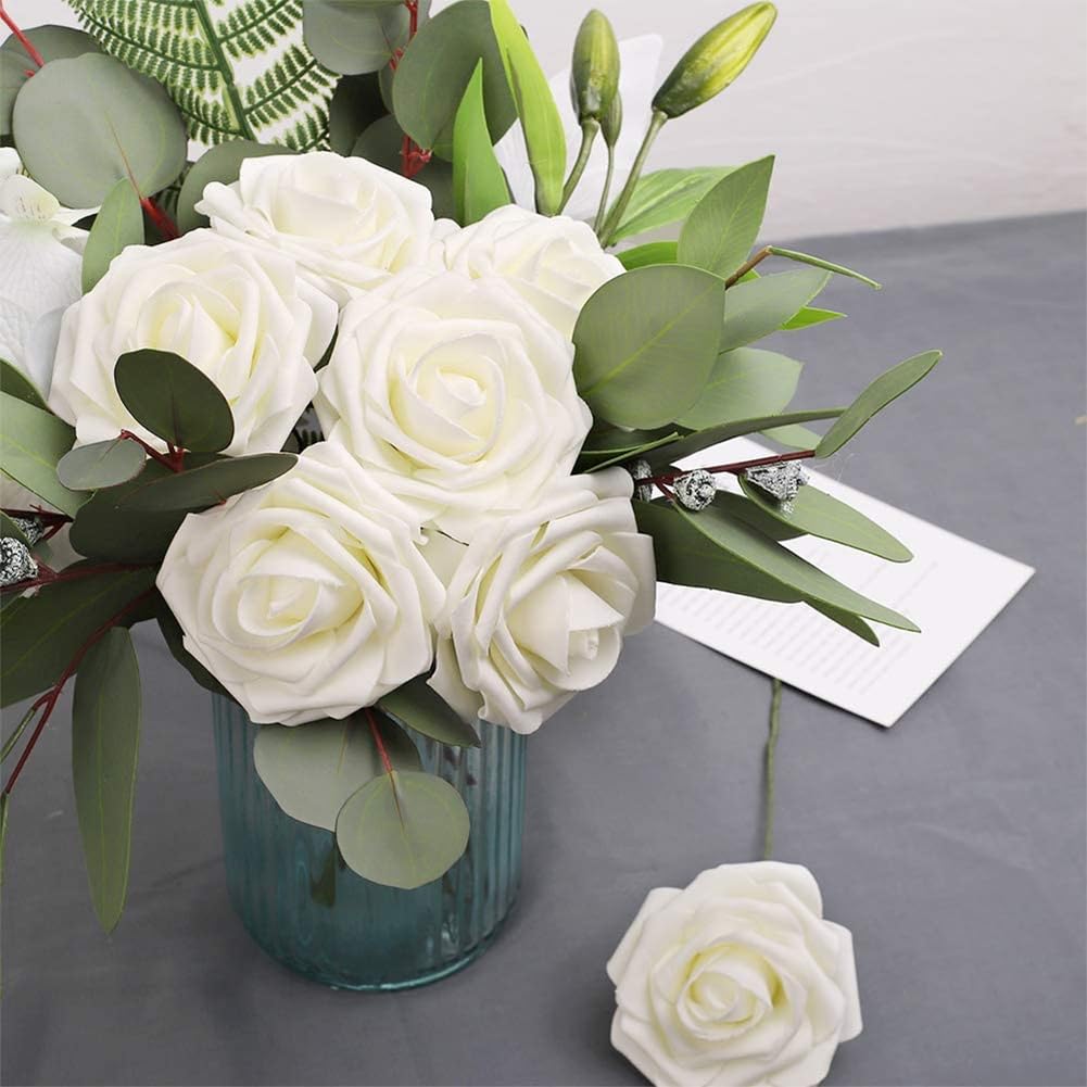 Scatola di rose artificiali Garvee con 25 rose di sapone blu e rosse, schiuma di lattice, regalo romantico per San Valentino e festa della mamma