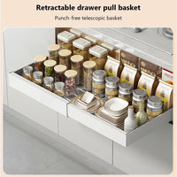 Cassetto telescopico estensibile Garvee, organizer per mobili da cucina, 42 cm x 32 cm x 7,5 cm, nero, salvaspazio e versatile