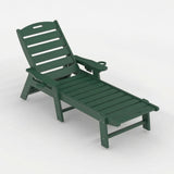 Garvee Lettino da Giardino in HDPE con Schienale Regolabile e Portabicchieri per Piscina e Giardino 150x60x98 cm, Robusto e Facile da Spostare