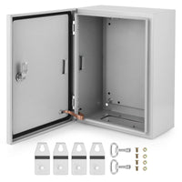 Scatola elettrica per esterni Garvee 16x12x6 in acciaio NEMA 4X IP66 impermeabile e antipolvere con serratura e piastra di montaggio per progetti elettrici