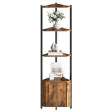 Garvee Scaffale Angolare 5 Ripiani Legno, Stabile, Facile Montaggio per Soggiorno e Ufficio 147cm Multiuso - Brown