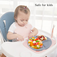 Piatti in silicone Garvee Baby, tovagliette antiscivolo per bambini con ventose, senza BPA, per bambini piccoli, 3 pezzi, blu, verde, grigio