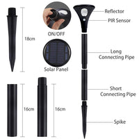 Luci solari Garvee per uso esterno, confezione da 2, luci solari da giardino con sensore di movimento, impermeabile IP65, per giardino, patio, prato, sentiero