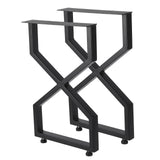 Gambe Tavolo in Metallo 71x45 cm - Supporto Robusto, Regolabili, Ferro Nero Opaco, Design Industriale Rustico, Tavoli da Pranzo e Giardino