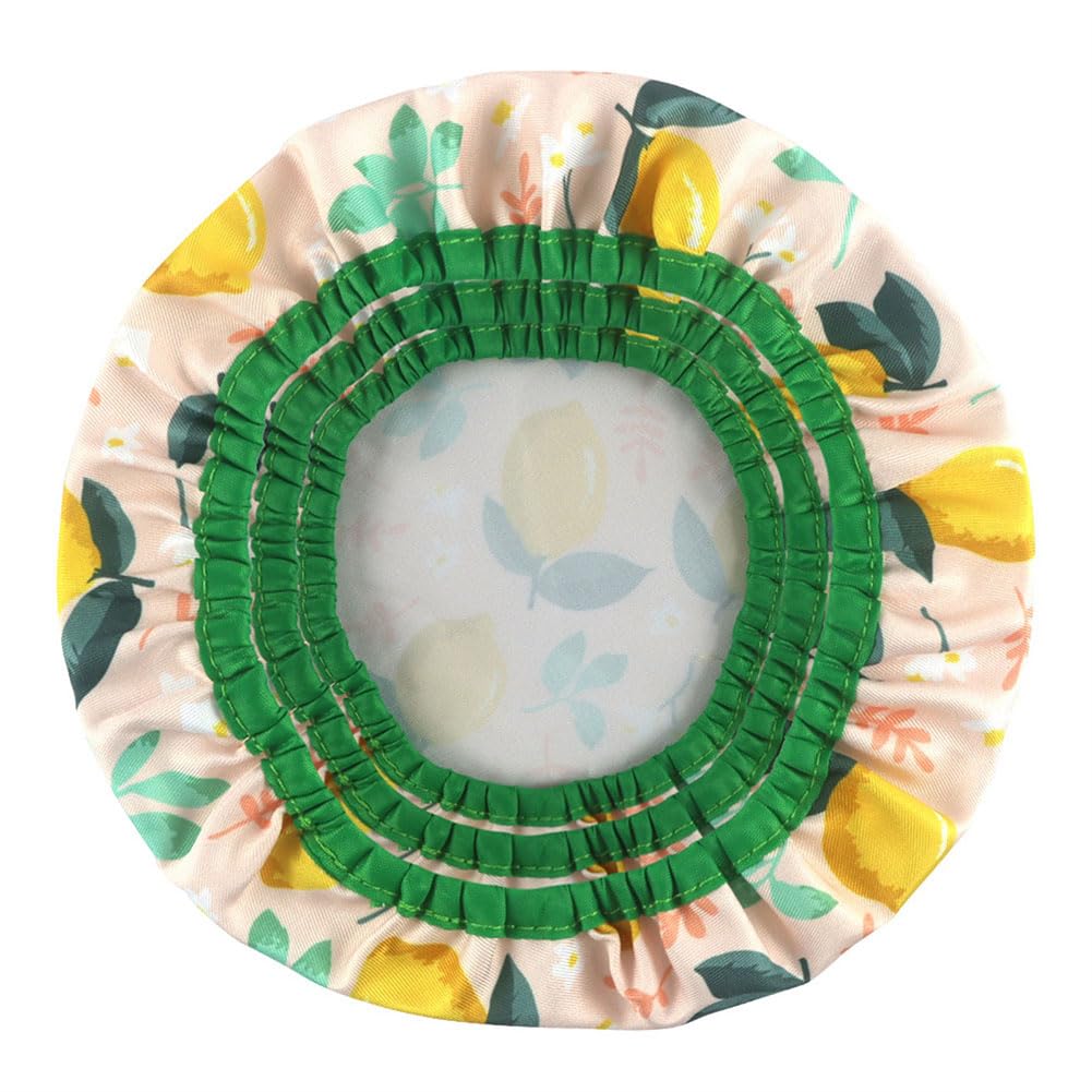 Garvee Set di 3 copriciotole in tessuto riutilizzabili, elastici, in cotone, con fantasie colorate, per cucina e picnic