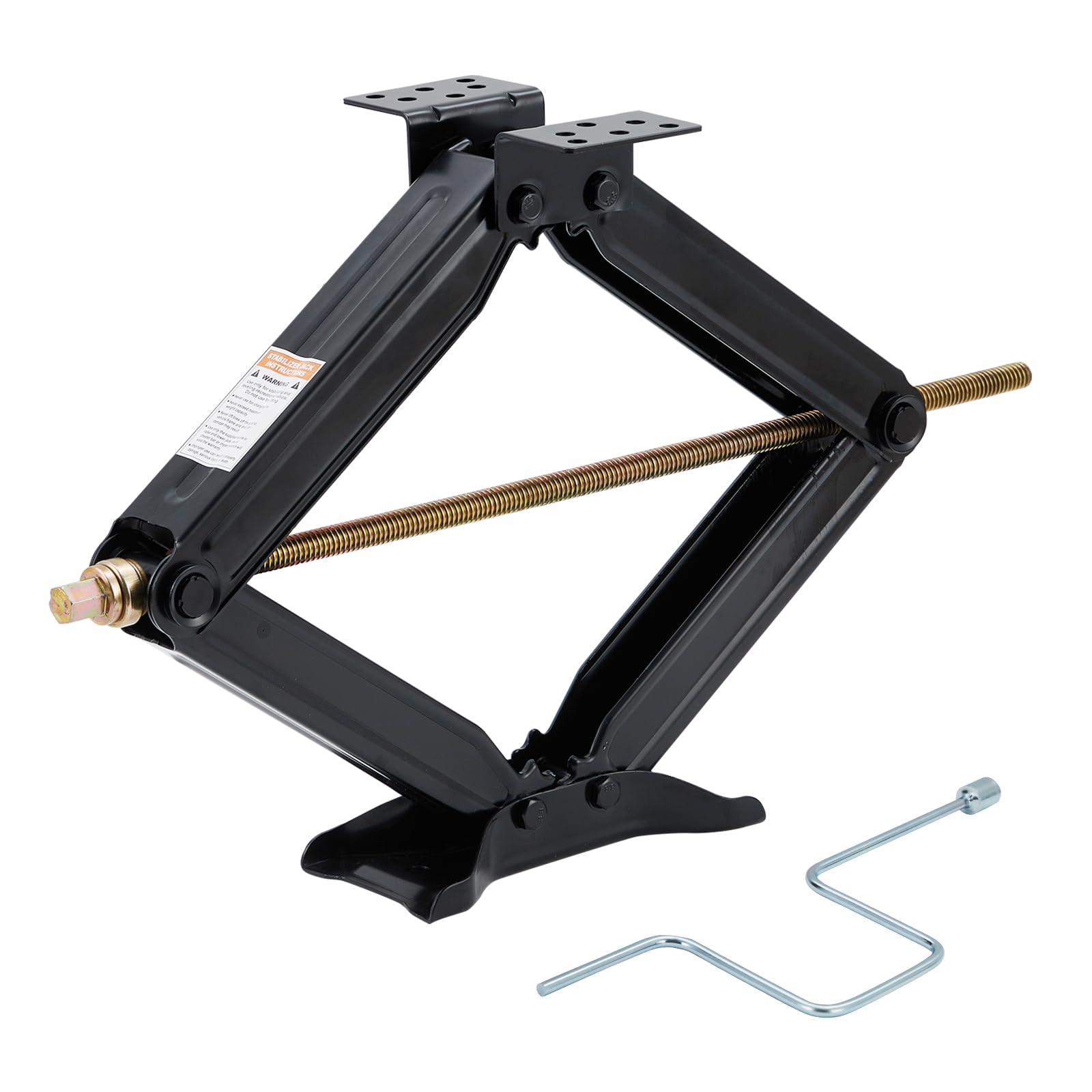 Stabilizzatore per rimorchio da camper Garvee, cric a forbice, capacità di sollevamento di 7500 libbre, altezza regolabile, 4"-24" in acciaio verniciato a polvere per campeggio in roulotte