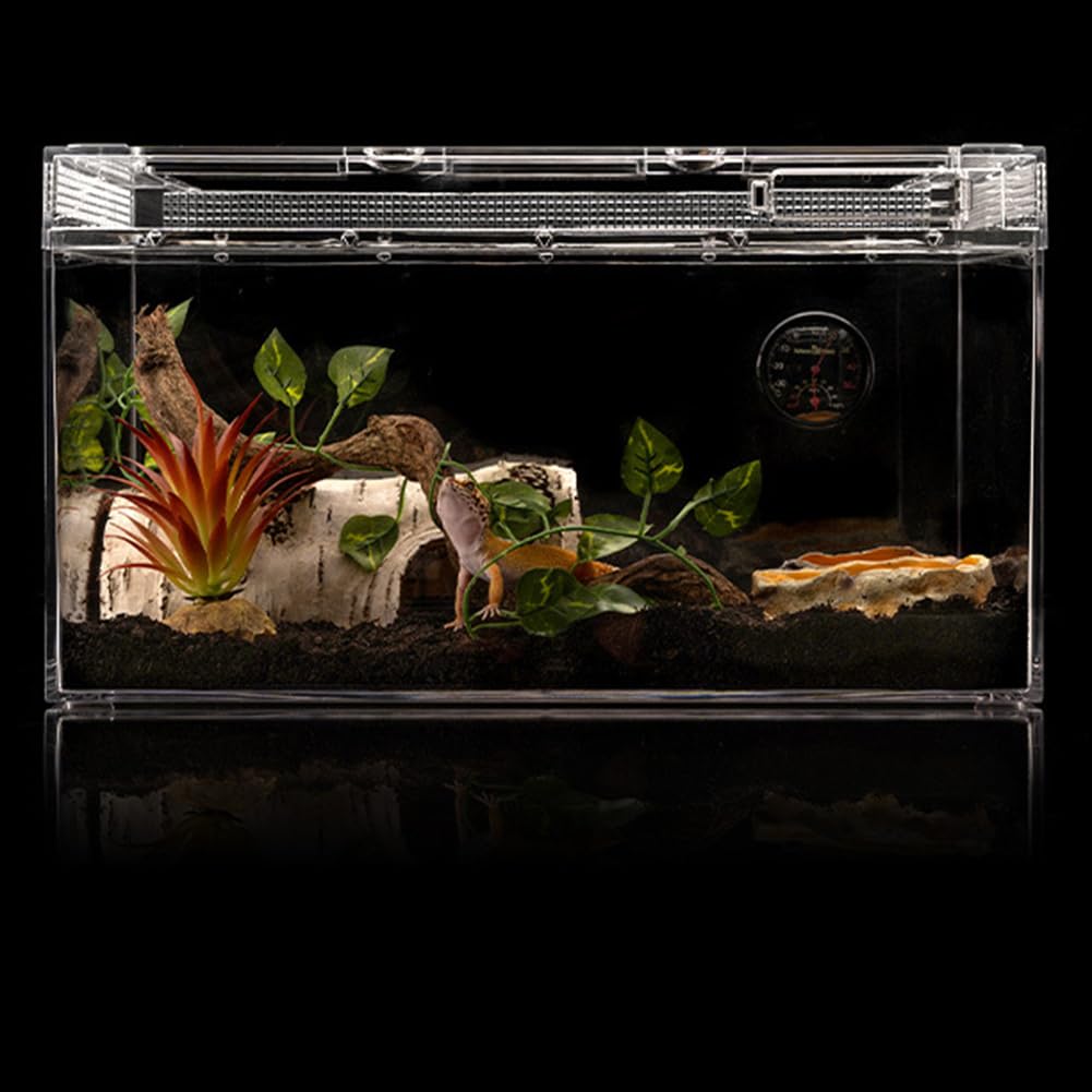 Garvee Resin Hideaway per rettili con effetto corteccia di legno, decorazione per acquario, taglia S, 15x9x5,5 cm, materiale in resina sicuro