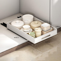 Garvee Cassetto organizer per mobili da cucina, 35 cm, in acciaio al carbonio, adesivo, estensibile, bianco, per cucina e bagno