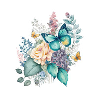Garvee Sticker WC Autoadesivo PVC Farfalle e Fiori Decorazione Bagno 30x30 cm Impermeabile Rimovibile